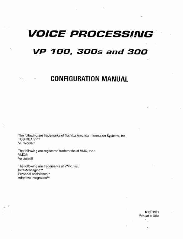 Toshiba Answering Machine VP 300-page_pdf